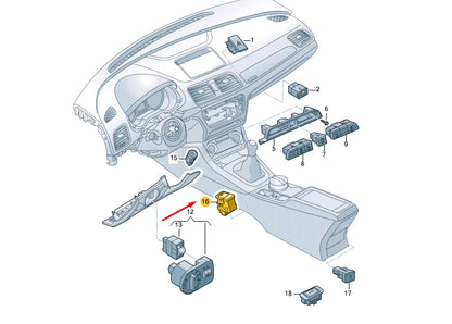 NEW AUDI Q3 8U ELECTROMECHANICAL PARKING BRAKE EPB SWITCH 8U0927225G6PS