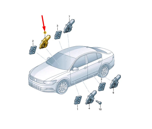 NEW VW PASSAT B8 FRONT RIGHT DOOR WINDOW REGULATOR MOTOR 4K0959802 ORIGINAL