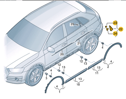 new audi q3 8u rear left bumper outer trim 8u0853273bsp9 original