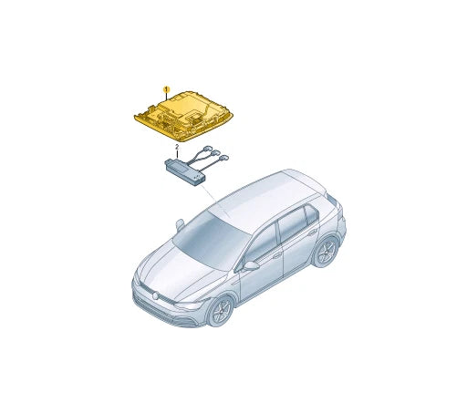 NEW VW GOLF MK8 CD1 INTERIOR ROOF READING LIGHT W PANEL 5H0959561APTJA ORIGINAL