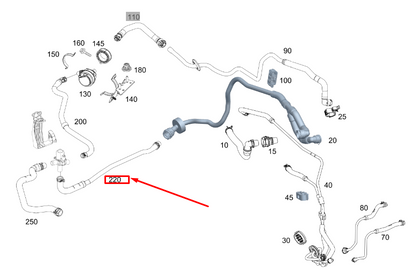 new mercedes-benz gls x167 coolant water hose a1675064300 original