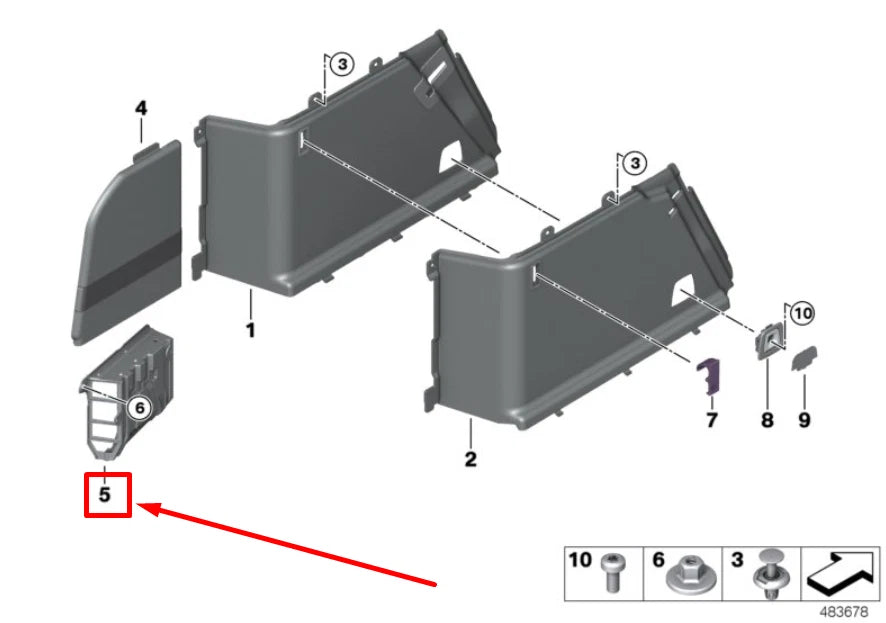 NEW BMW 6 G32 REAR LEFT DASHBOARD VENTILATION 51477446851 7446851 ORIGINAL