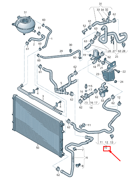 new audi q7 4m engine coolant hose 4m0145909b original