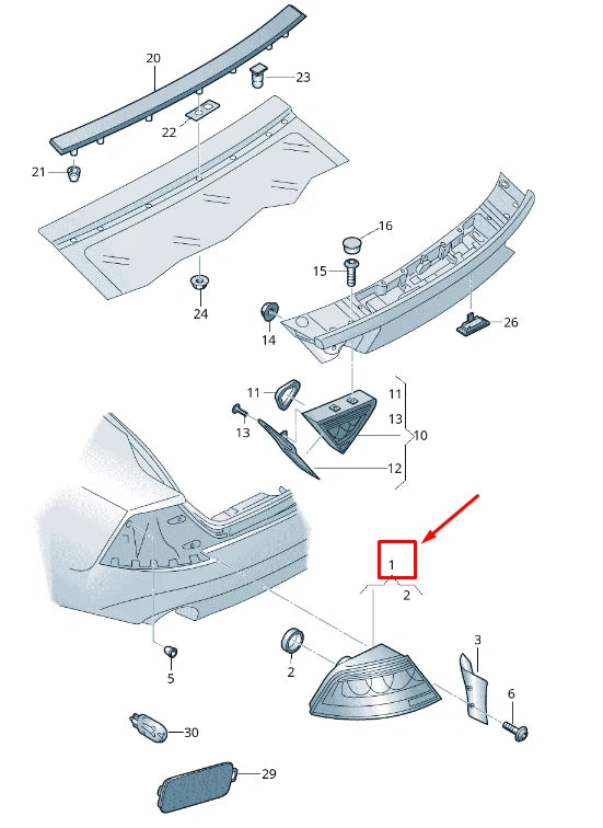 NEW AUDI RS7 SPORTBACK 4G REAR LEFT TAILLIGHT 4G8945095F ORIGINAL