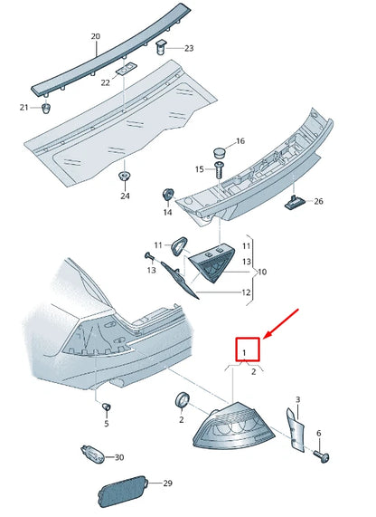 NEW AUDI RS7 SPORTBACK 4G REAR LEFT TAILLIGHT 4G8945095F ORIGINAL