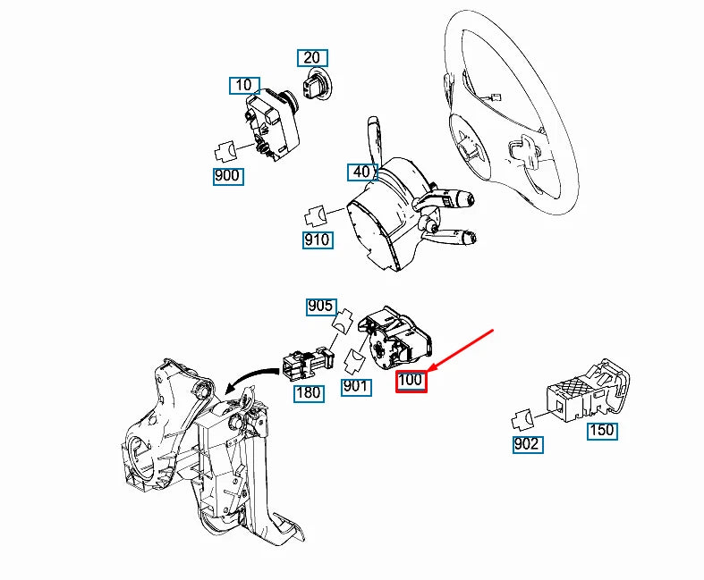 NEW MERCEDES-BENZ GLE W166 HEADLIGHT SWITCH CONTROL UNIT A2049053503 ORIGINAL