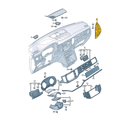 new vw atlas ca1 cross sport front dash panel right trim 3cn858248za2 original