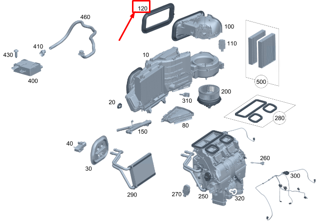 new mercedes-benz eqs v297 engine air intake sealing frame a2978352000 original