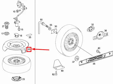 NEW MB VITO W639 SPARE WHEEL CARRIER BOTTOM COVER PLATE A6394030144 ORIGINAL
