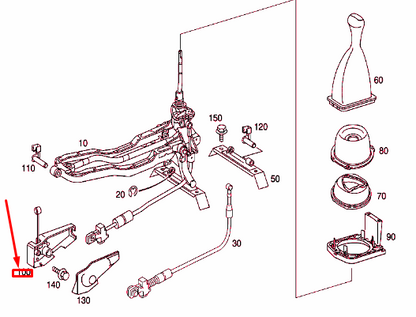 NEW MERCEDES-BENZ E W210 GEARSHIFT MECAHNISM BRACKET HANDLE A2102670240 ORIGINAL