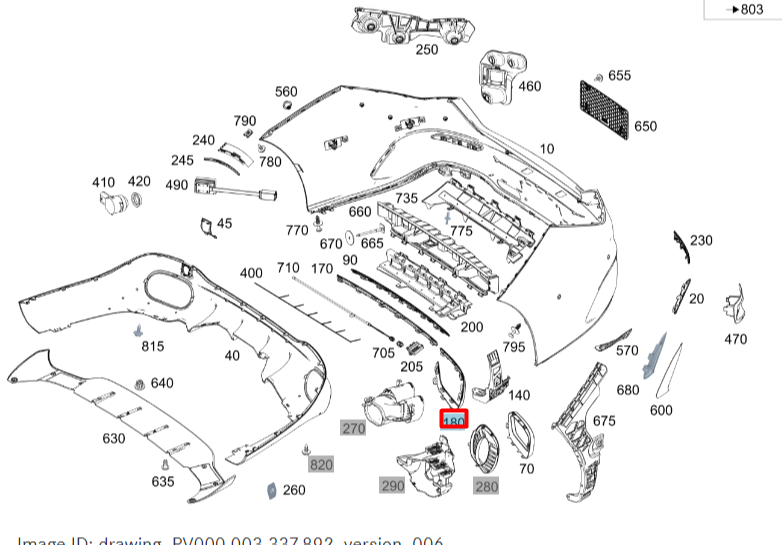 NEW MERCEDES-BENZ CLA COUPE C118 REAR LEFT STRIP TRIM A1188852302 ORIGINAL