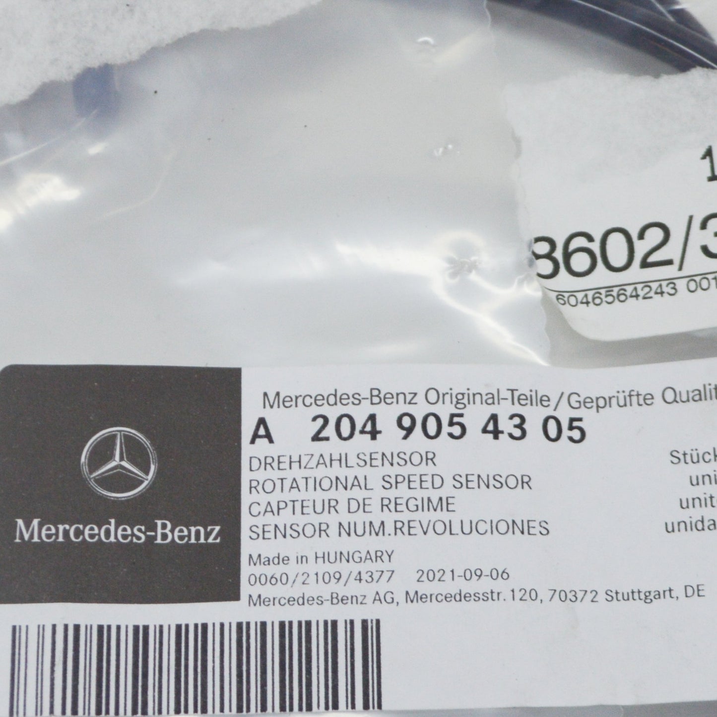 new mercedes-benz c w204 front abs speed sensor a2049054305 original