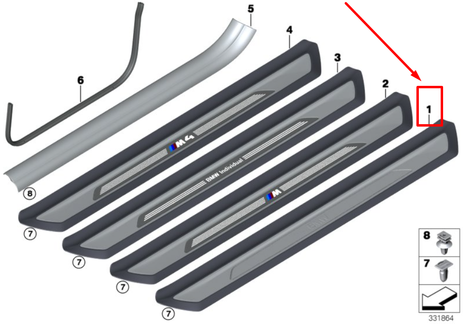 new bmw 4 cabrio f33 door sill entrance cover 51477345112 7345112 original