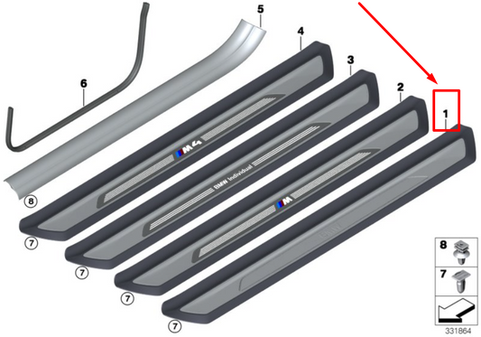 new bmw 4 cabrio f33 door sill entrance cover 51477345112 7345112 original