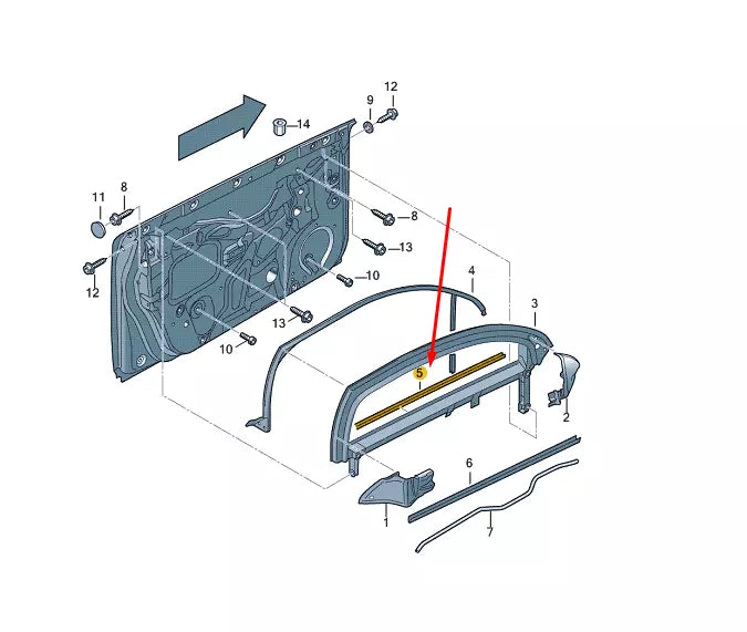 NEW AUDI A3 8P FRONT RIGHT DOOR OUTER WINDOW APERTURE SEAL 8P3837478C
