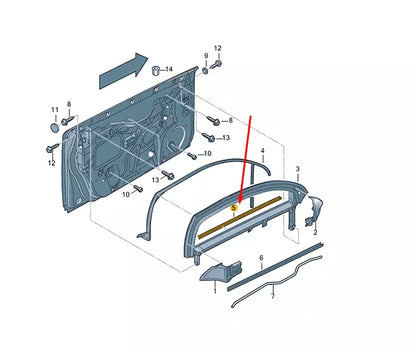 NEW AUDI A3 8P FRONT RIGHT DOOR OUTER WINDOW APERTURE SEAL 8P3837478C