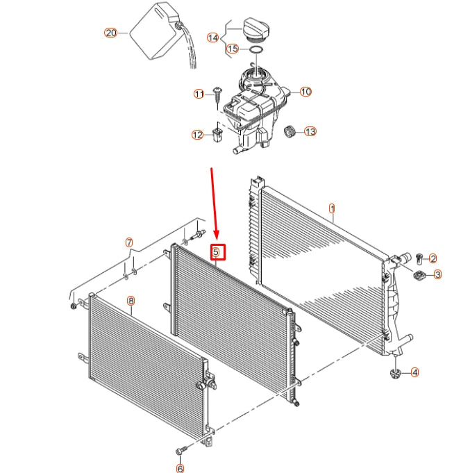 NEW AUDI A6 C6 FRONT CENTER RADIATOR 4F0145804K ORIGINAL