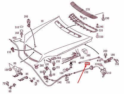 NEW MERCEDES-BENZ S W220 ENGINE HOOD GAS SPRING A2208800329 ORIGINAL