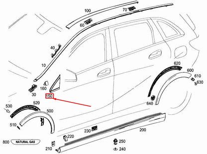 NEW MERCEDES-BENZ B W246 RIGHT WINDOW TRIANGLE TRIM A2466901687 ORIGINAL