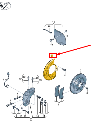 new audi e-tron gt front right brake disc protection 9j1615312g original