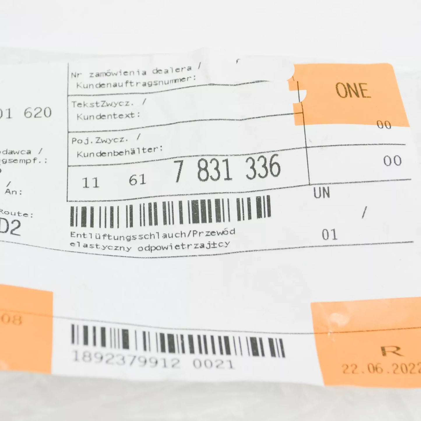 NEW BMW M3 COUPE E46 ENGINE CRANKCASE BREATHER HOSE 11617831336 ORIGINAL