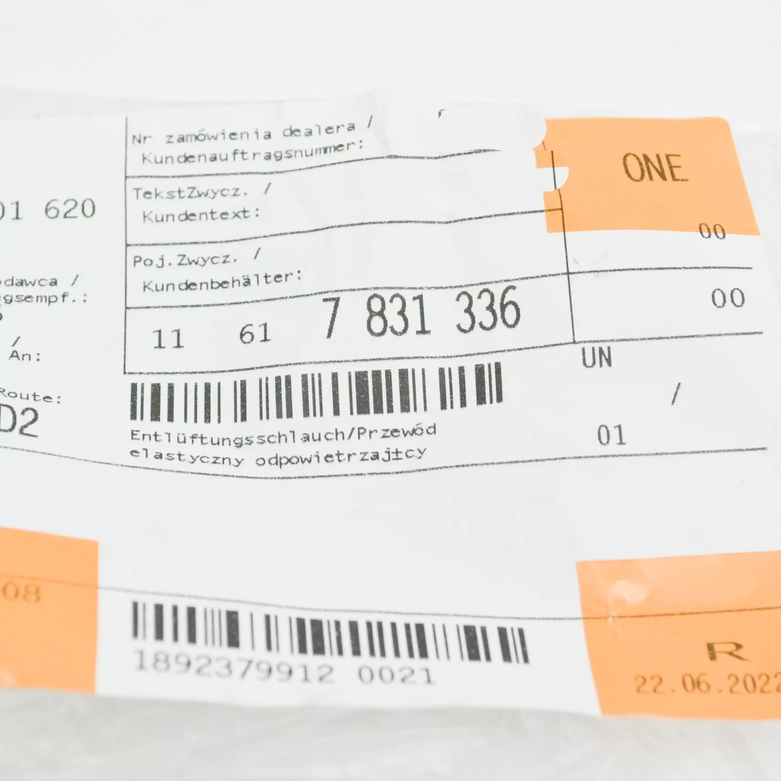 NEW BMW M3 COUPE E46 ENGINE CRANKCASE BREATHER HOSE 11617831336 ORIGINAL