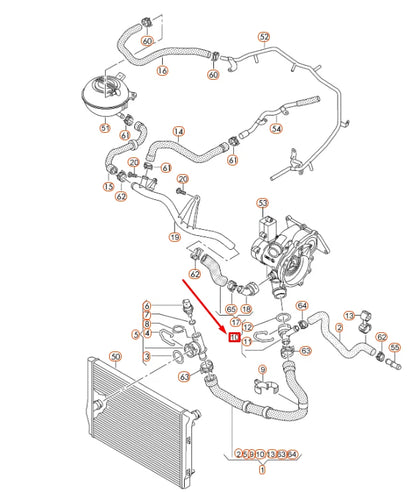 NEW AUDI A1 MK1 COOLANT HOSE QUICK ACTING COUPLING 1K0122291M ORIGINAL