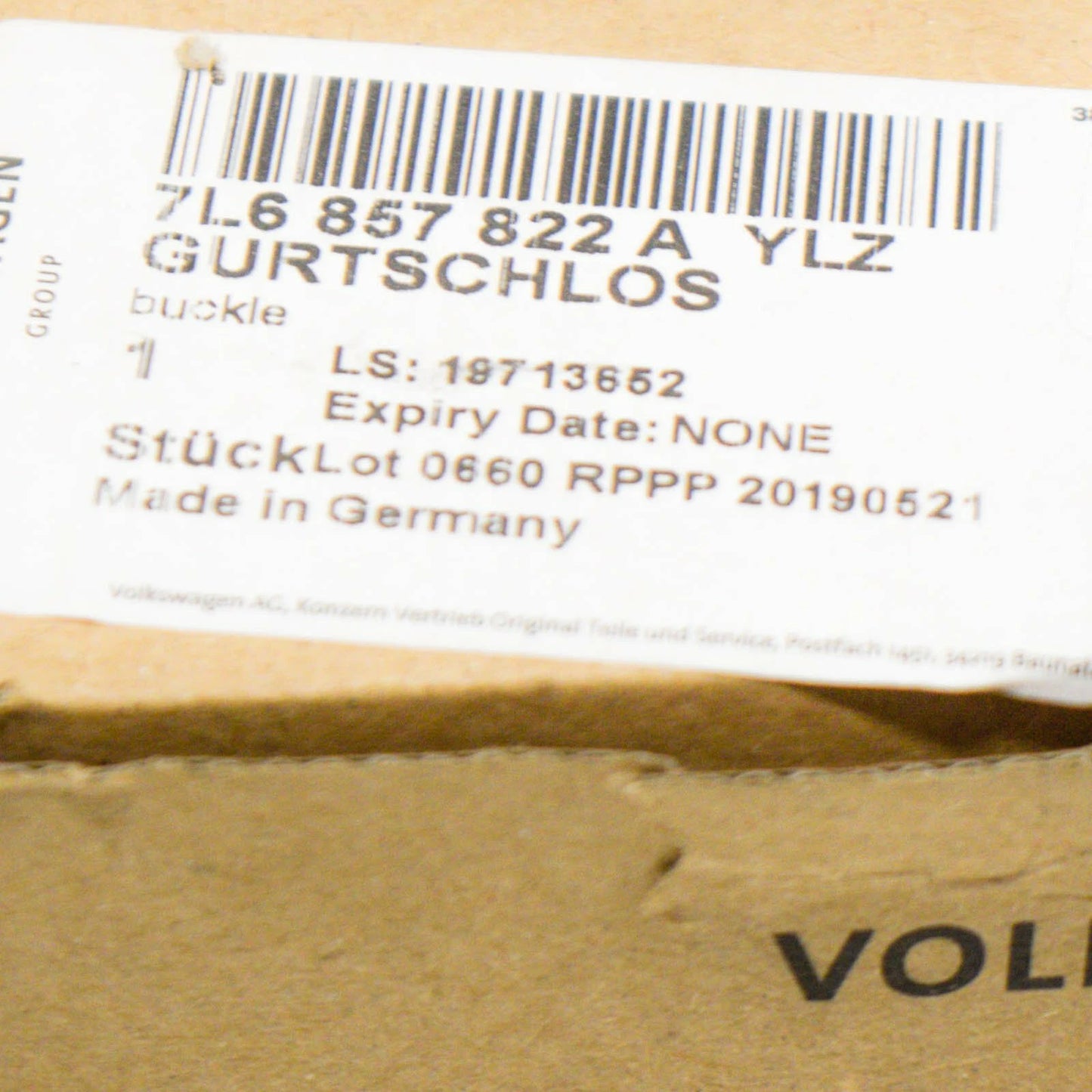 NEW VOLKSWAGEN TOUAREG 7L REAR LEFT DOUBLE BELT LATCH 7L6857822AYLZ