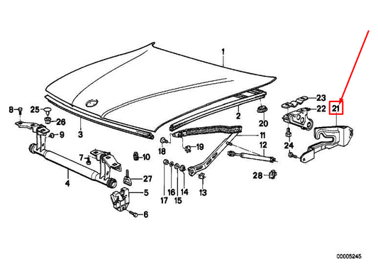 new bmw 5 e34 engine hood left catch bracket 51231928117 1928117 original
