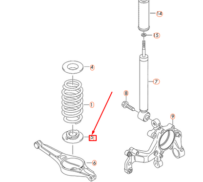 NEW AUDI A1 MK1 REAR COIL SPRING LOWER SUPPORT 1K0512297D ORIGINAL