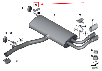 new bmw x3 f25 rear left exhaust system bracket 18207619913 7619913 original