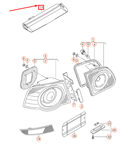 new vw passat b6 rear additional brake light tinted 3c5945087a original