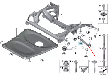 NEW BMW M4 F82 FRONT LEFT WISHBONE CONTROL ARM 31122284529 2284529 2016 ORIGINAL