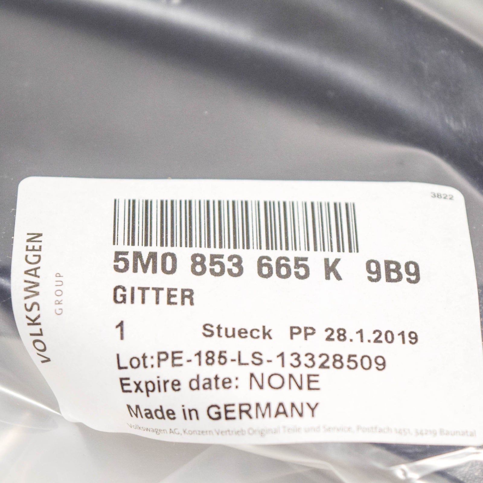 NEW VW GOLF PLUS MK5 FRONT BUMPER LEFT AIR VENT GRILLE 5M0853665K9B9 ORIGINAL