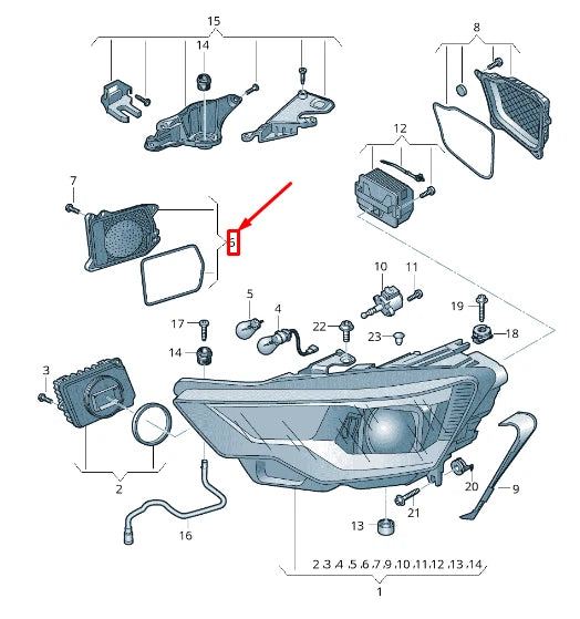 NEW AUDI A6 4A C8 RIGHT HEADLIGHT BULB COVER CAP 4K0941158
