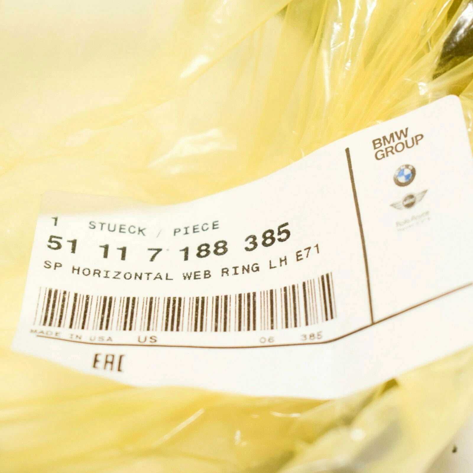 NEW BMW X6 E71 LEFT FOG LIGHT GRILLE COVER 51117188385 7188385 ORIGINAL