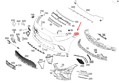 new mb cls c257 front bumper right carrier mounting rail a2578850700 original