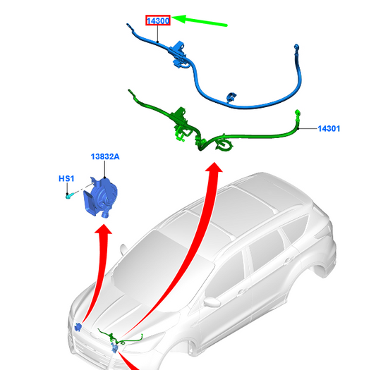 new ford kuga mk2 c520 positive battery cable 2404014 kv4t-14b060-mhb original