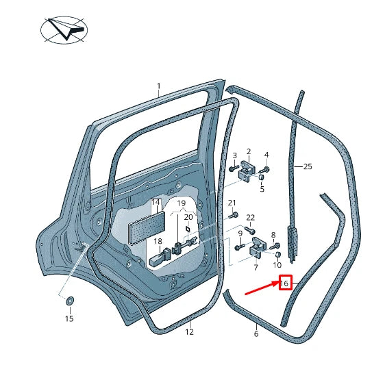 NEW VW TOUAREG 7P5 REAR RIGHT DOOR SEAL 7P0839762K ORIGINAL