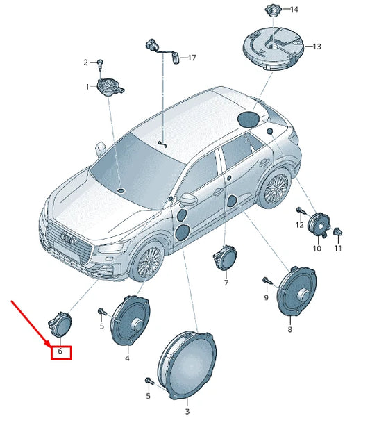 NEW AUDI Q2 GA A-PILLAR TREBLE SPEAKER 8V0035399C