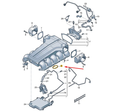 NEW AUDI RS6 C6 INTAKE MANIFOLD UPPER SEAL SET 07L198717 ORIGINAL