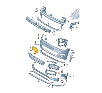 NEW VW GOLF MK7 5G FRONT BUMPER LICENSE PLATE BRACKET 5G0807287AA9B9 ORIGINAL
