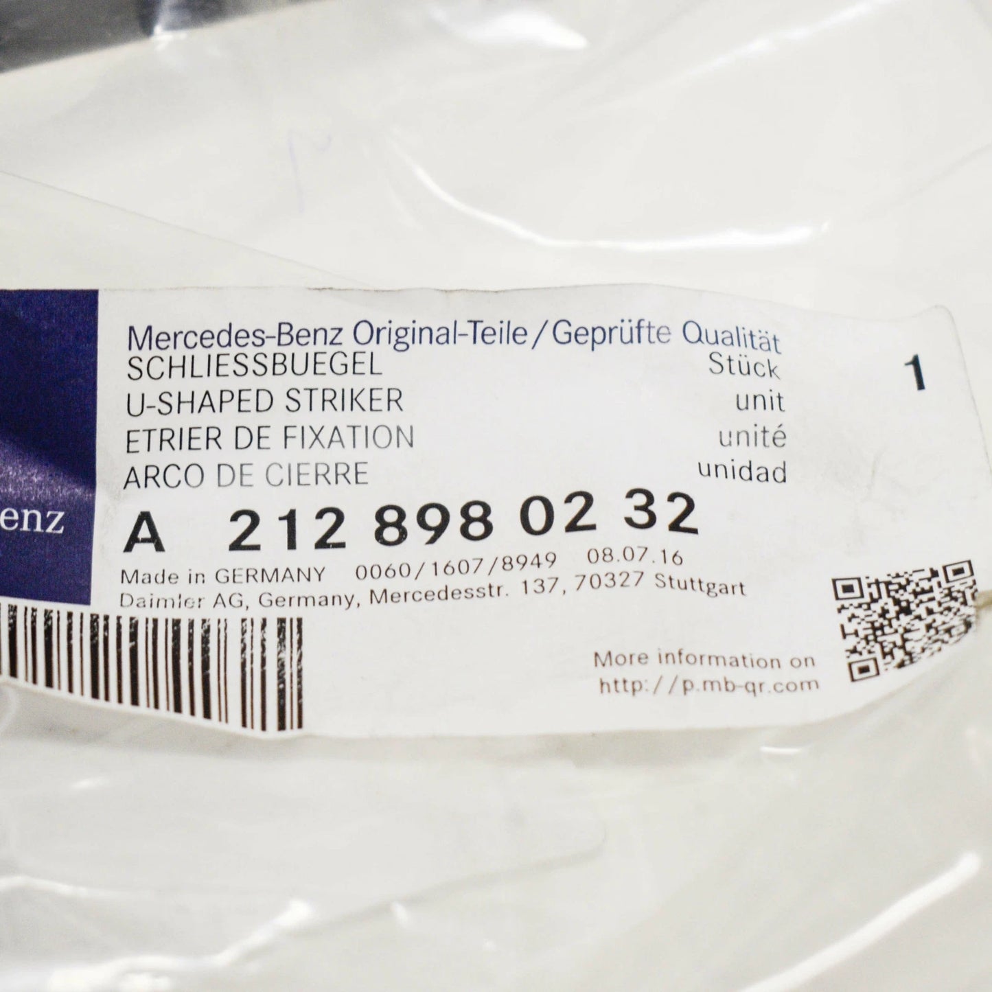 NEW MERCEDES-BENZ E W212 RADIATOR CORE CENTER BRACKET A2128980232 ORIGINAL