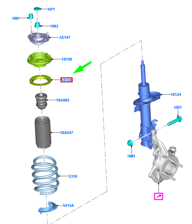 new ford puma mk2 front coil sprint upper insulator 2086514 h1bc-5415-ab