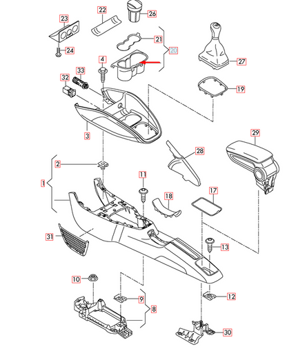NEW AUDI A1 8X1 CENTER CONSOLE CUP HOLDER 8X0862533 6PS ORIGINAL