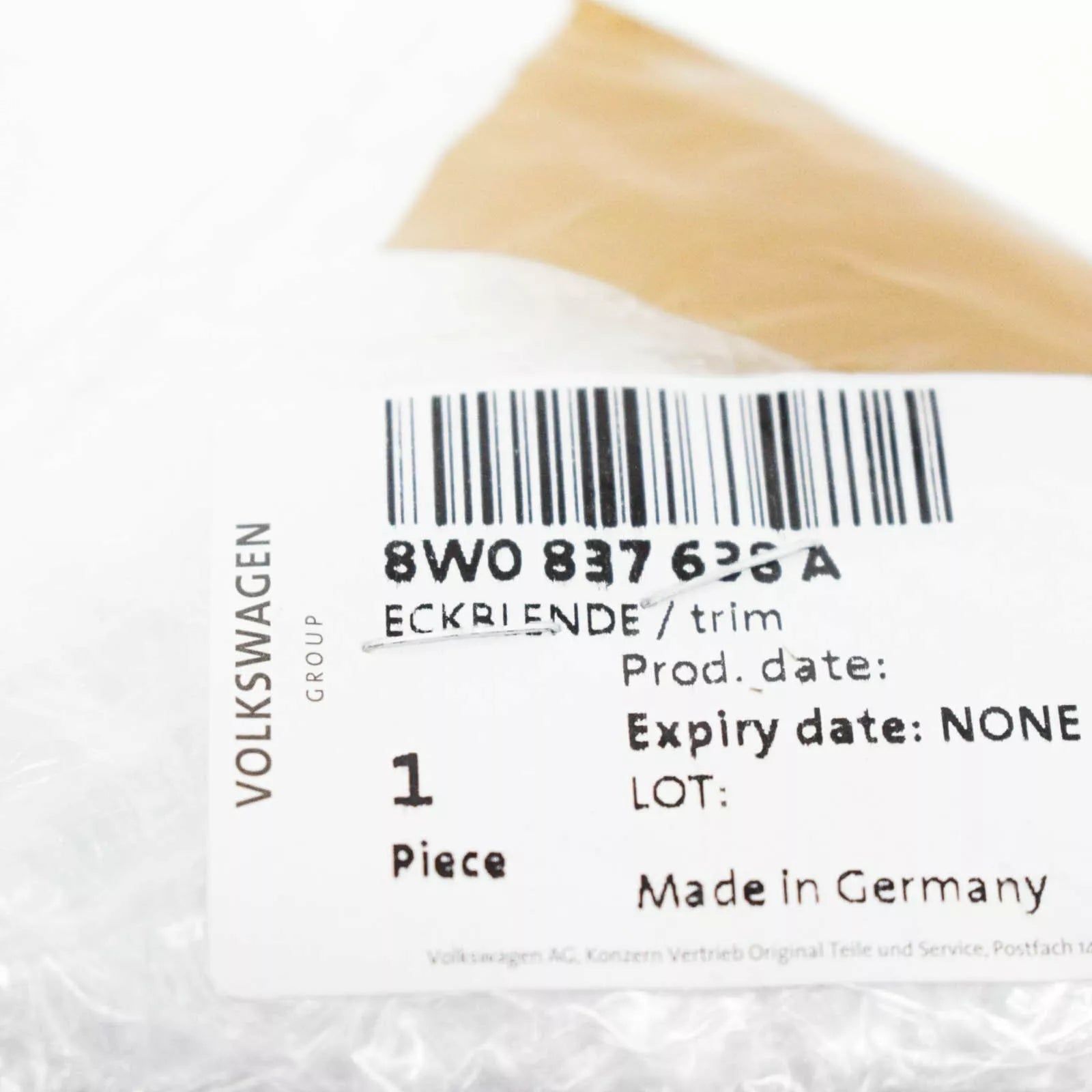 NEW AUDI A4 B9 FRONT RIGHT DOOR APPLIQUE 8W0837638A ORIGINAL