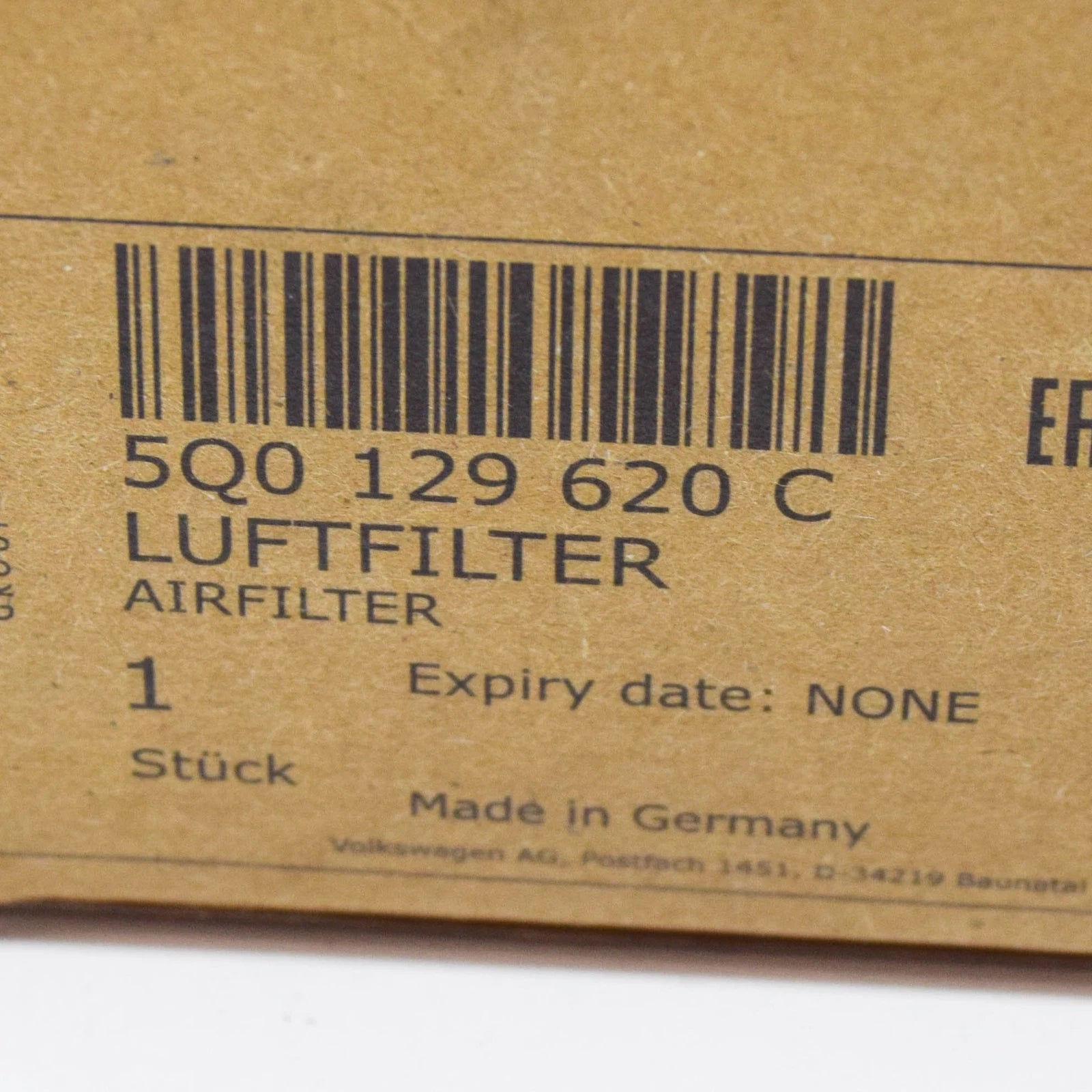 NEW VOLKSWAGEN GOLF MK7 AIR FILTER 5Q0129620C ORIGINAL