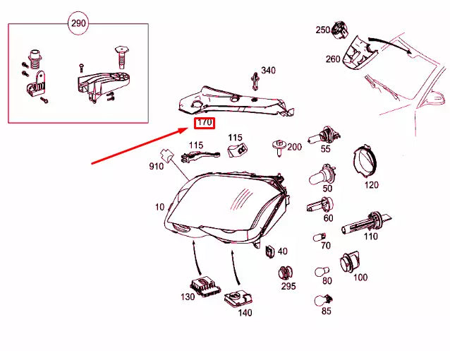 NEW MERCEDES-BENZ GLK X204 RIGHT HEADLAMP COVER A2048261024 ORIGINAL
