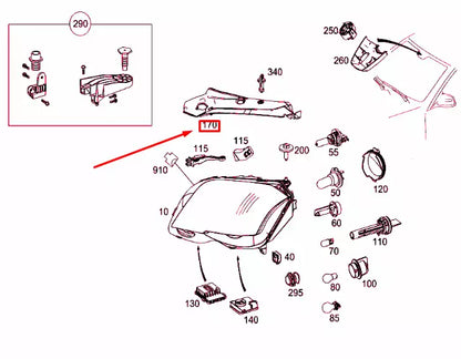 NEW MERCEDES-BENZ GLK X204 RIGHT HEADLAMP COVER A2048261024 ORIGINAL