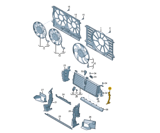 NEW AUDI Q7 4M LEFT RADIATOR AIR GUIDE 4M0121283DR ORIGINAL